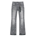 Purple Brand Grey Paint-Splatter Flared Jeans ¡ª hero
