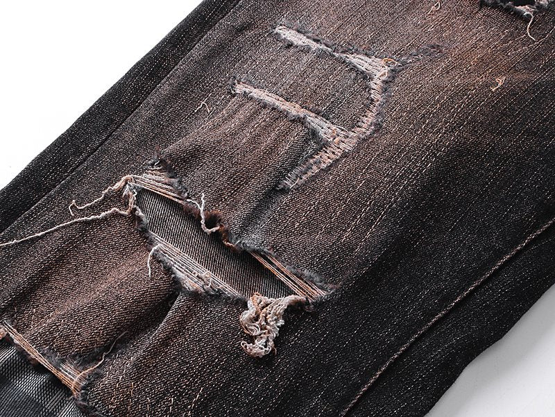 Purple Brand Black Distressed Skinny Jeans ¡ª detail