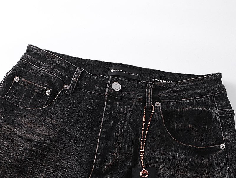 Purple Brand Black Distressed Skinny Jeans ¡ª detail