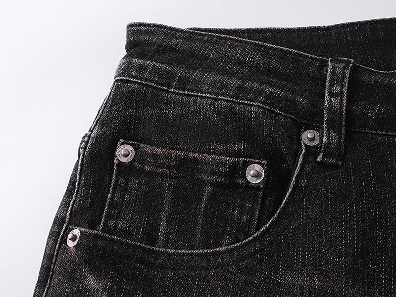 Purple Brand Black Distressed Skinny Jeans ¡ª detail