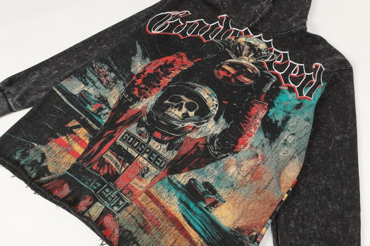 Godspeed Death Before Race Graphic Hoodie ¡ª detail