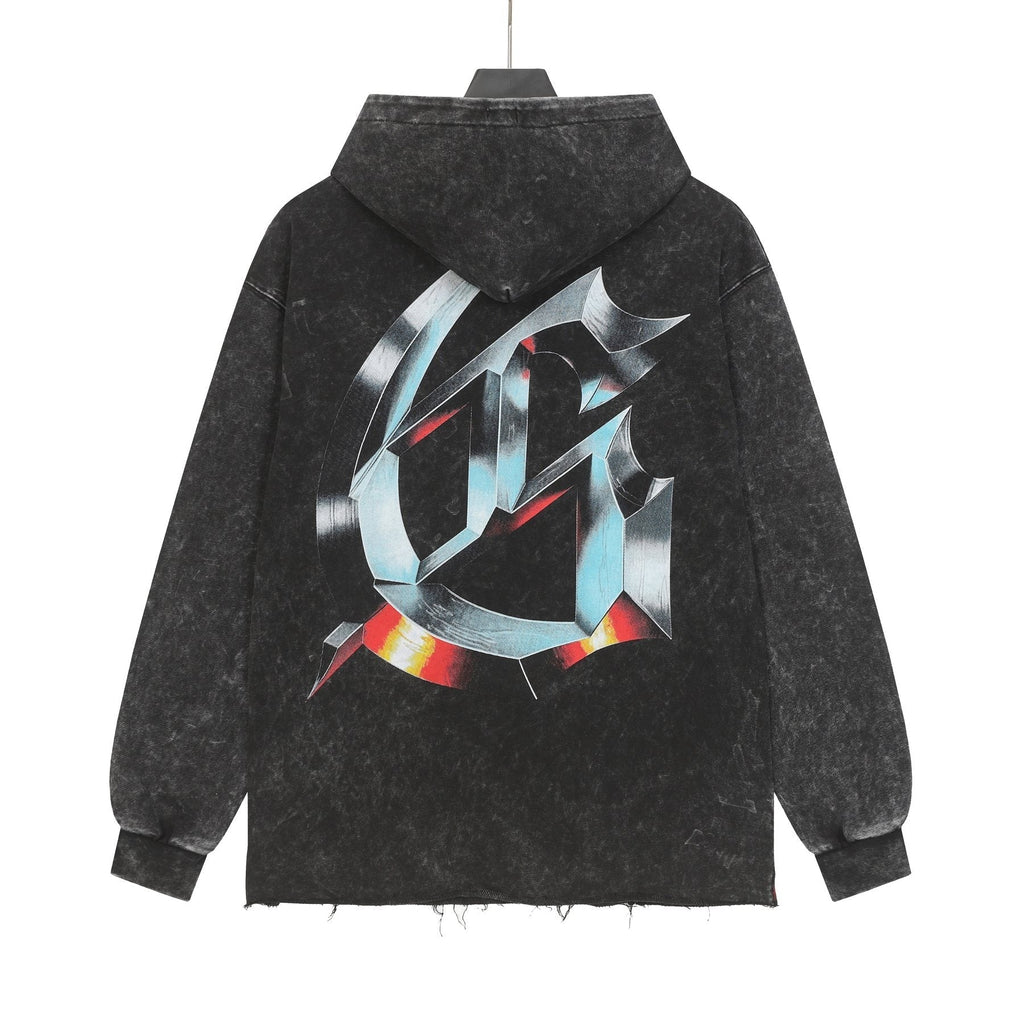 Godspeed Statue Graphic Washed Hoodie ¡ª back