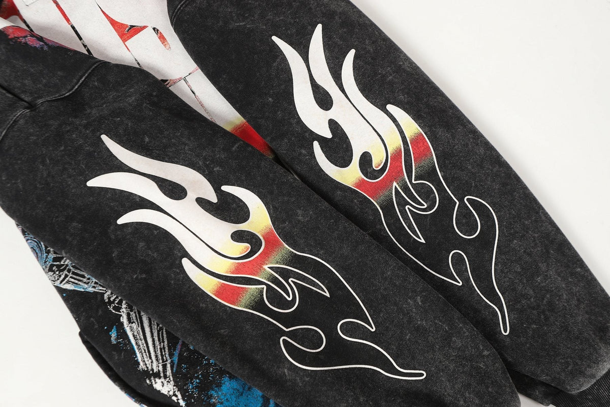 Godspeed Acid-Wash Graphic Pullover Hoodie ¡ª detail