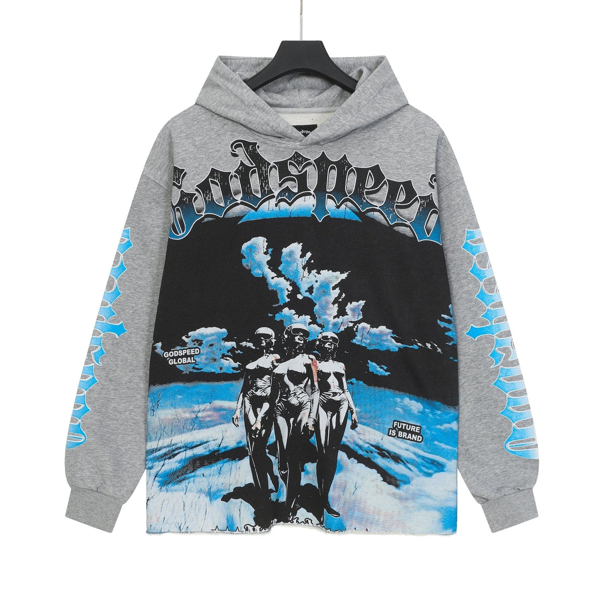 Godspeed Rock Graphic Distressed Hem Hoodie ¡ª front