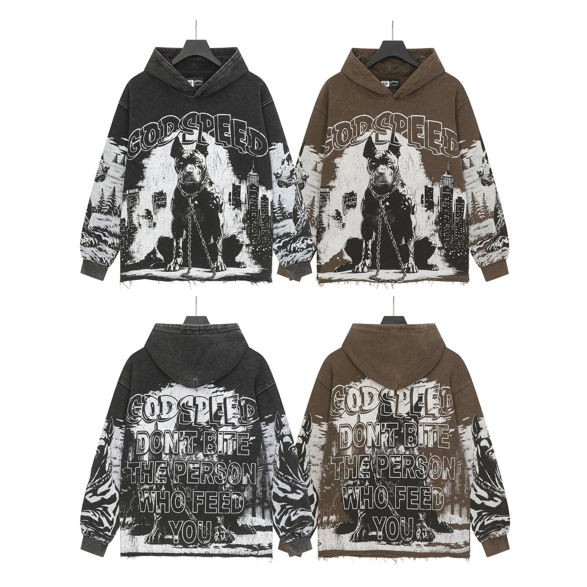 Godspeed Dog & City Graphic Raw-Hem Hoodie ¡ª comparison