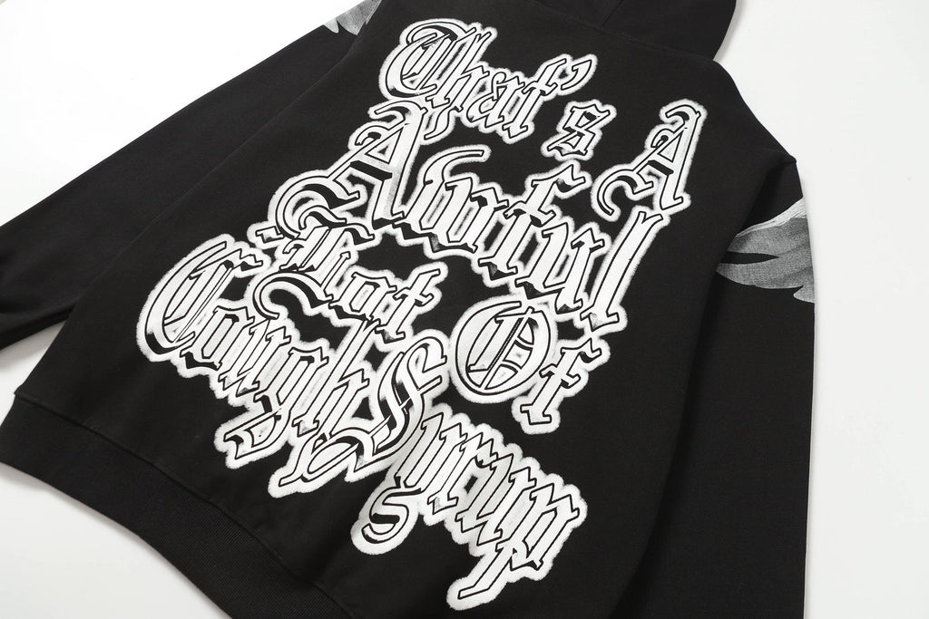 THAT'S A AWFUL LOT OF COUGH SYRUP Angel Tears Graphic Hoodie ¡ª detail