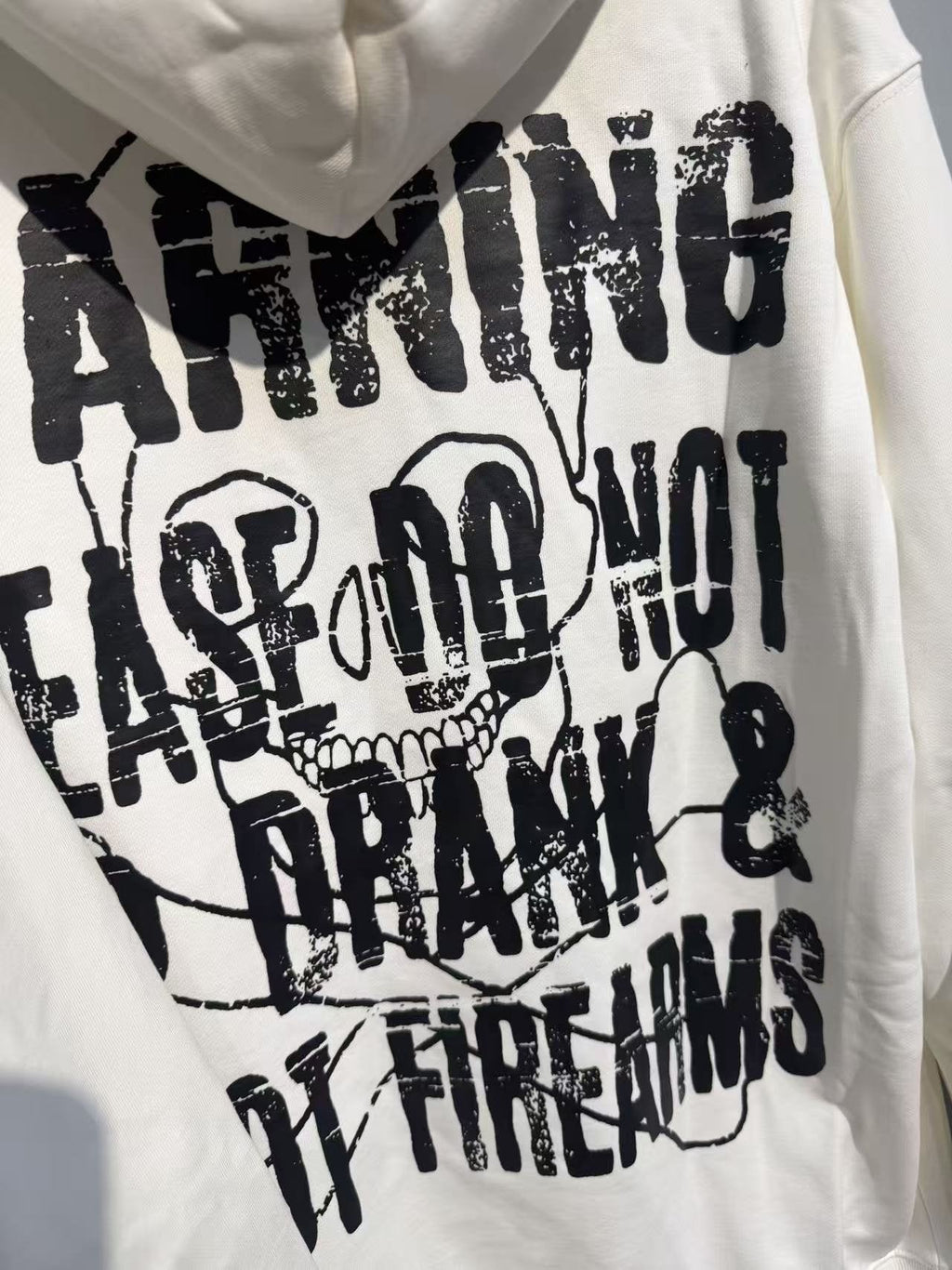 THAT'S A AWFUL LOT OF COUGH SYRUP Warning Graphic Hoodie ¡ª detail