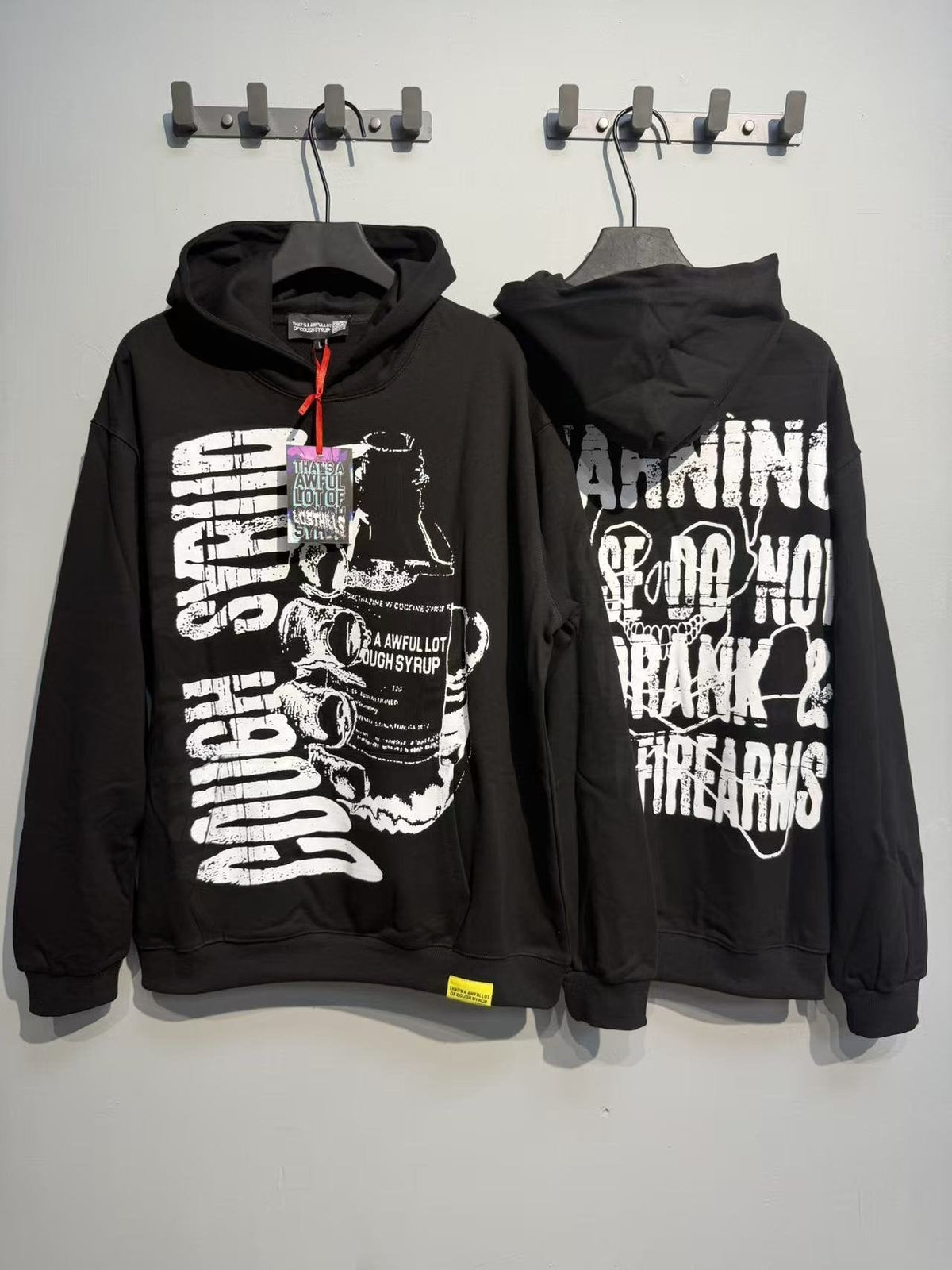 THAT'S A AWFUL LOT OF COUGH SYRUP Warning Graphic Hoodie ¡ª context
