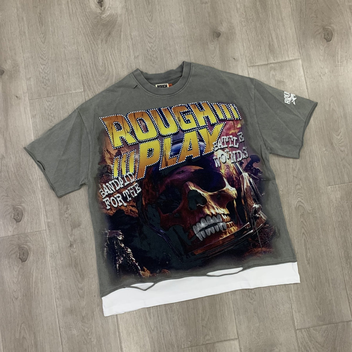 Rough Play Back 2 The Future Skull Graphic T-Shirt ¡ª front