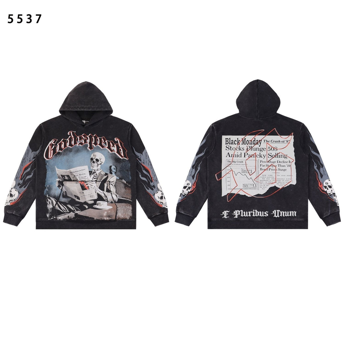 Godspeed Black Monday Skeleton Graphic Hoodie ¡ª front
