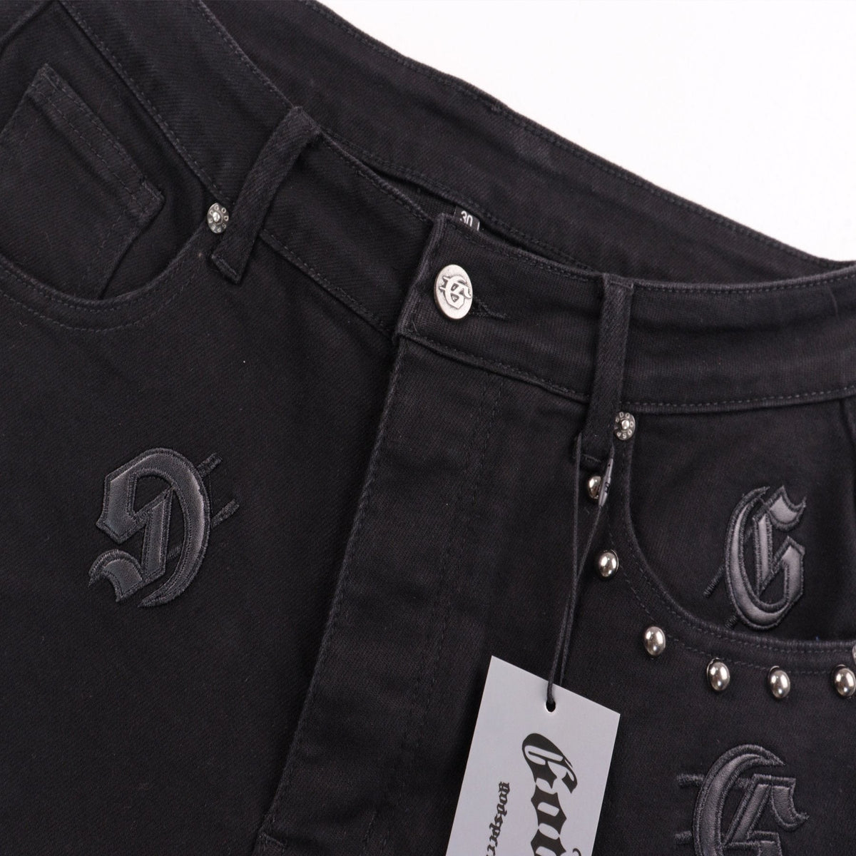 Godspeed Embroidered Denim Shorts ¡ª detail