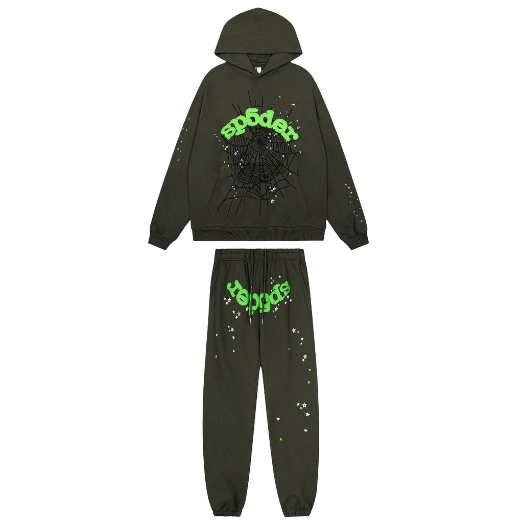Sp5der Dark Olive Spider Web Star Matching Set ¡ª hero