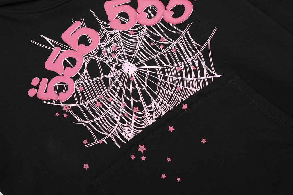 Sp5der Spiderweb Graphic Hoodie & Sweatpants Matching Set ¡ª detail