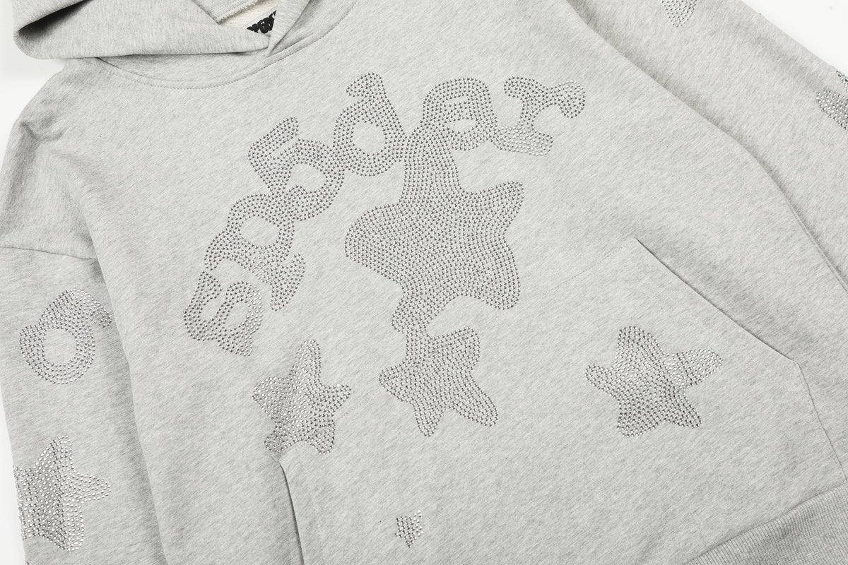 Sp5der Rhinestone Star Hoodie & Sweatpants Matching Set ¡ª detail