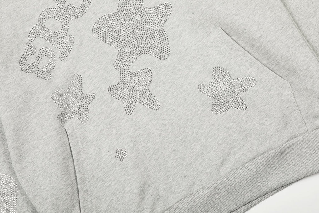 Sp5der Rhinestone Star Hoodie & Sweatpants Matching Set ¡ª detail