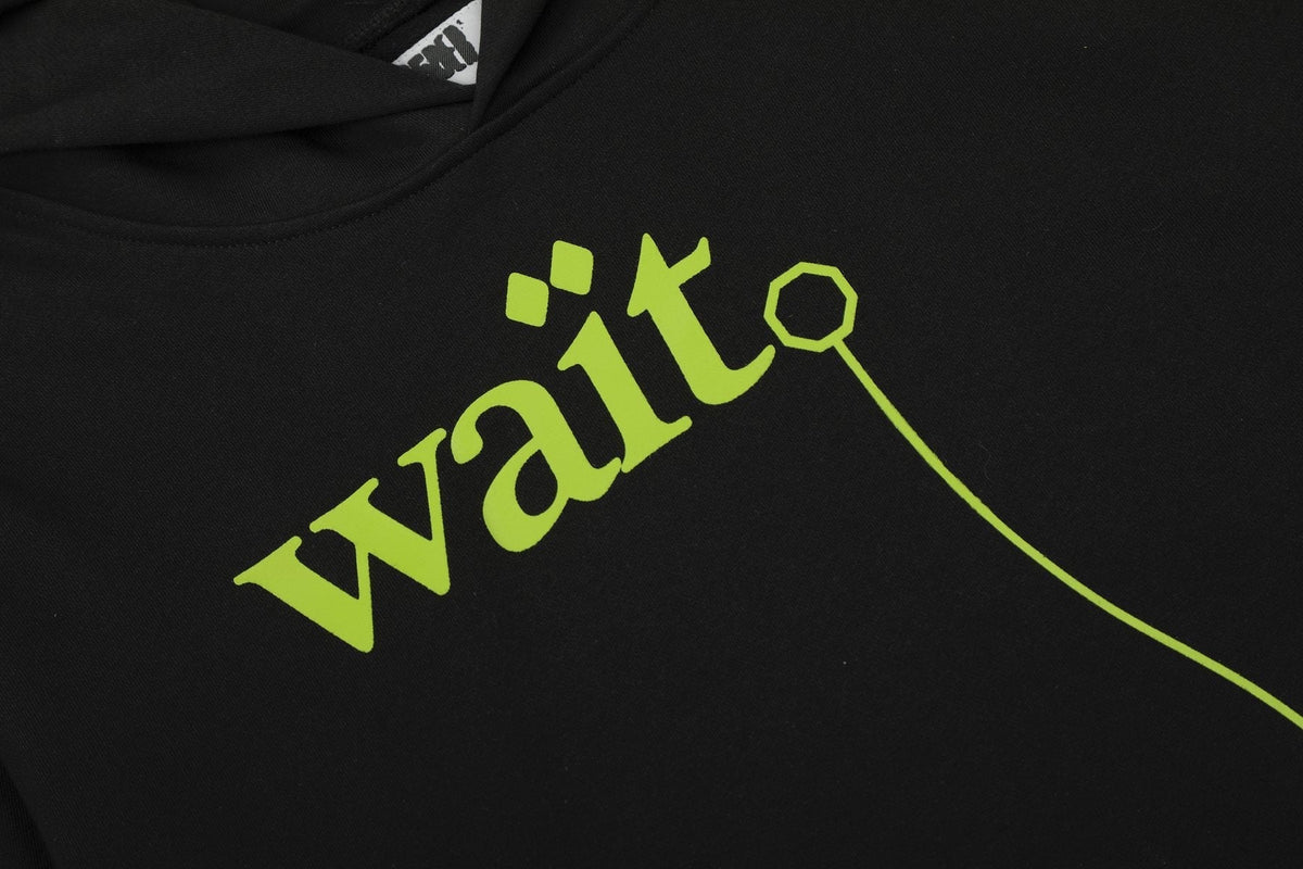 Sp5der Lime Green Web Graphic Pullover Hoodie ¡ª detail