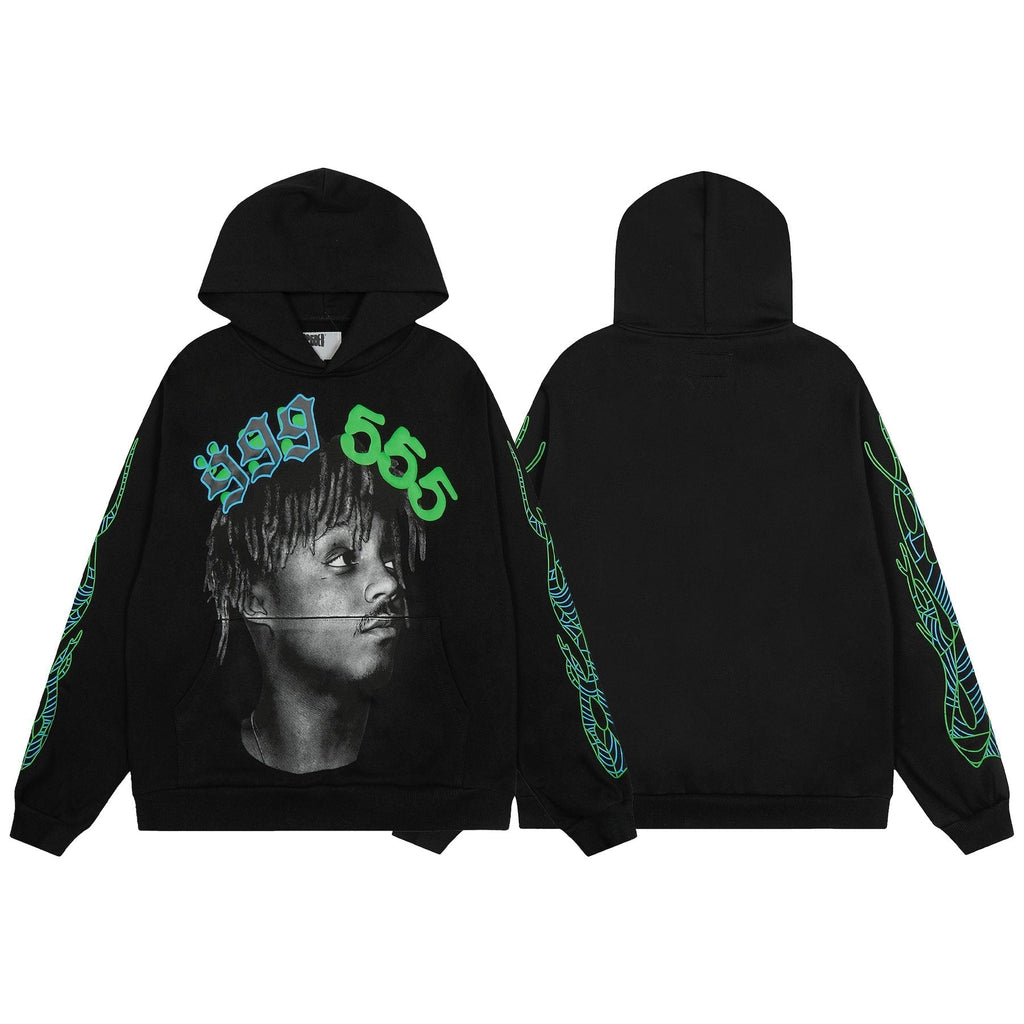Sp5der Portrait Graphic Hoodie & Jogger Matching Set ¡ª front