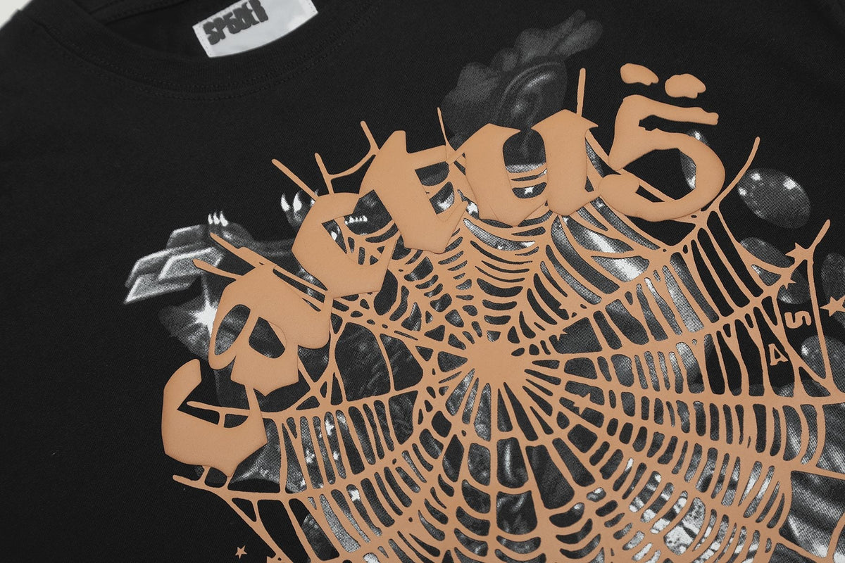 Sp5der Spiderweb Graphic T-Shirt ¡ª fabric_closeup