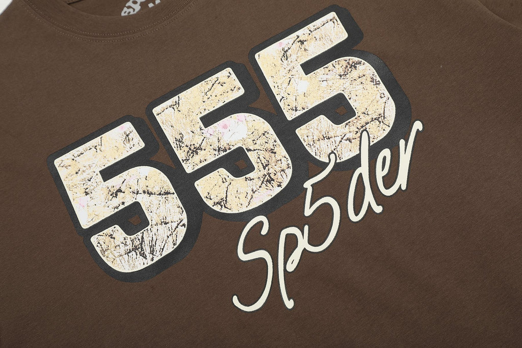 Sp5der Distressed Graphic T-Shirt ¡ª detail