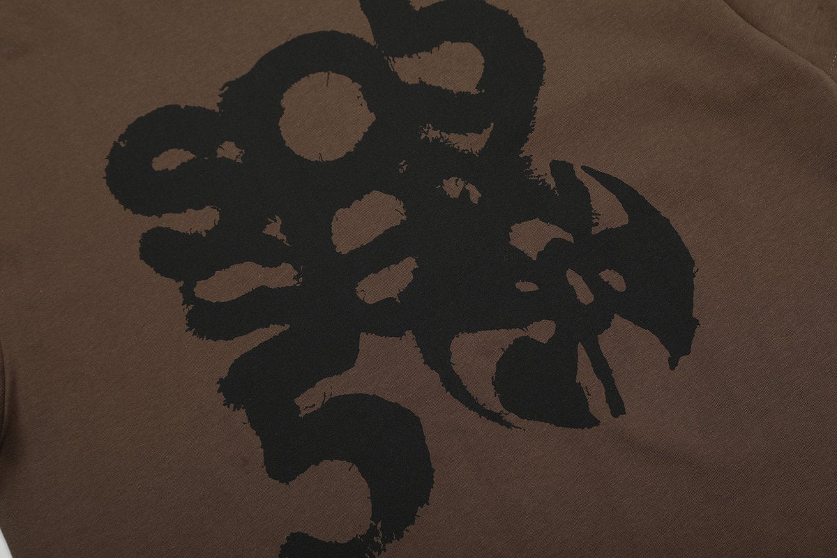 Sp5der Brown Graphic T-Shirt ¡ª detail