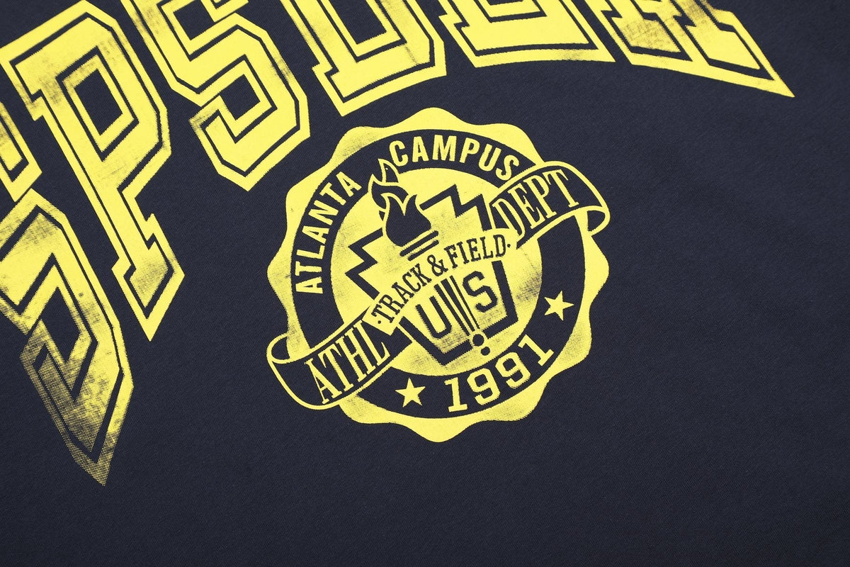 Sp5der Yellow Front Graphic Navy T-Shirt ¡ª detail
