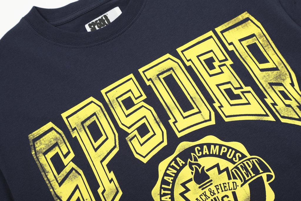 Sp5der Yellow Front Graphic Navy T-Shirt ¡ª detail