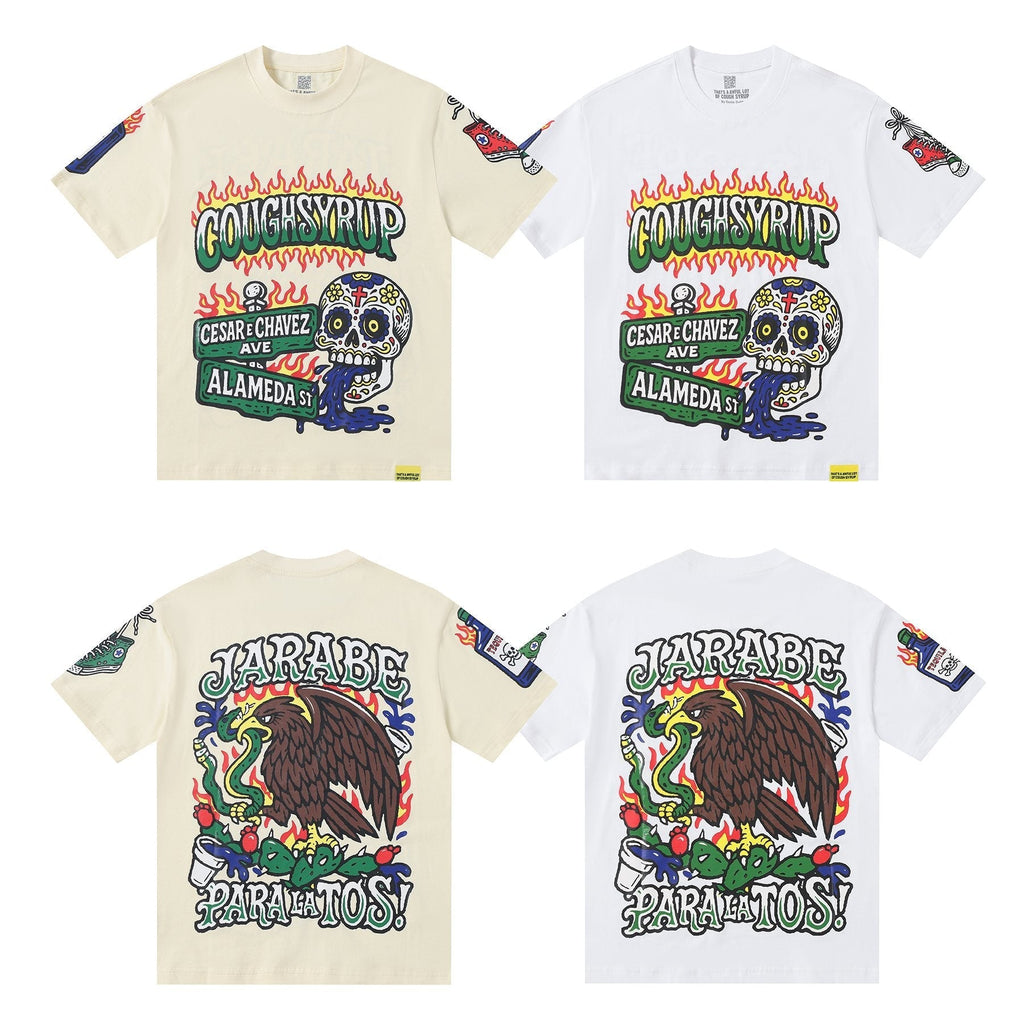 THAT'S A AWFUL LOT OF COUGH SYRUP Front & Back Graphic Short-Sleeve T-Shirt ¡ª comparison