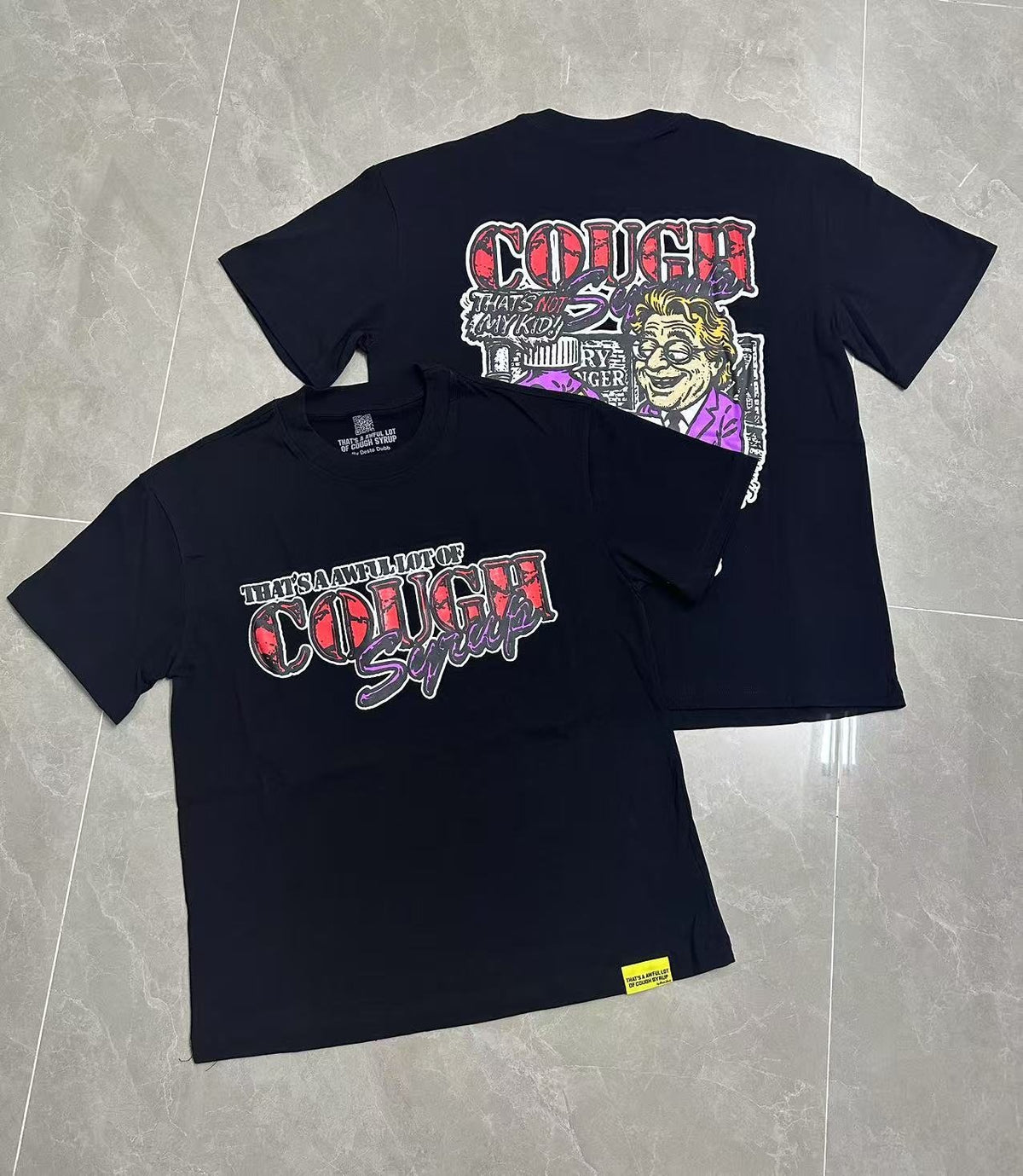 THAT'S A AWFUL LOT OF COUGH SYRUP Chest & Back Graphic T-Shirt ¡ª context