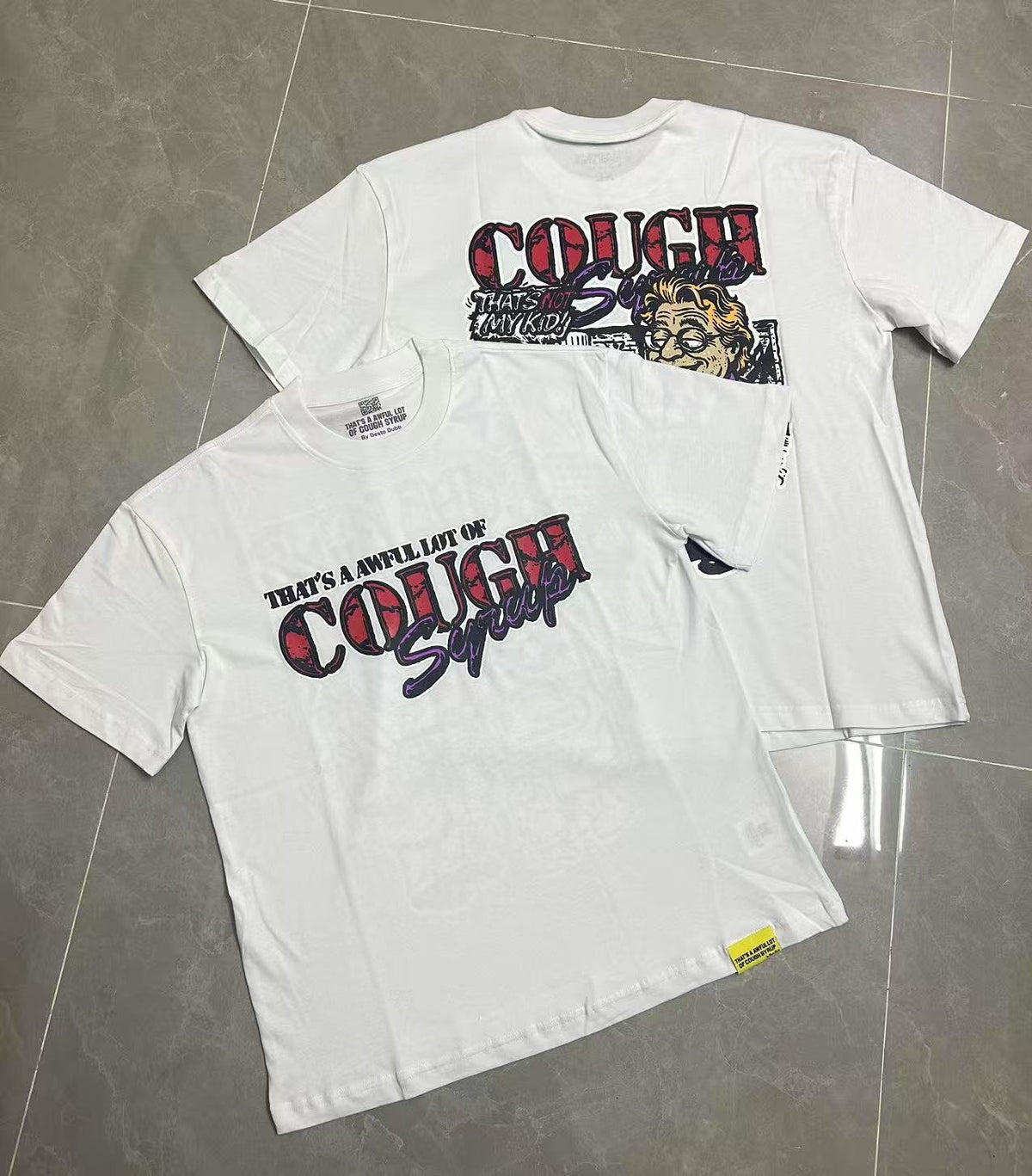 THAT'S A AWFUL LOT OF COUGH SYRUP Chest & Back Graphic T-Shirt ¡ª context