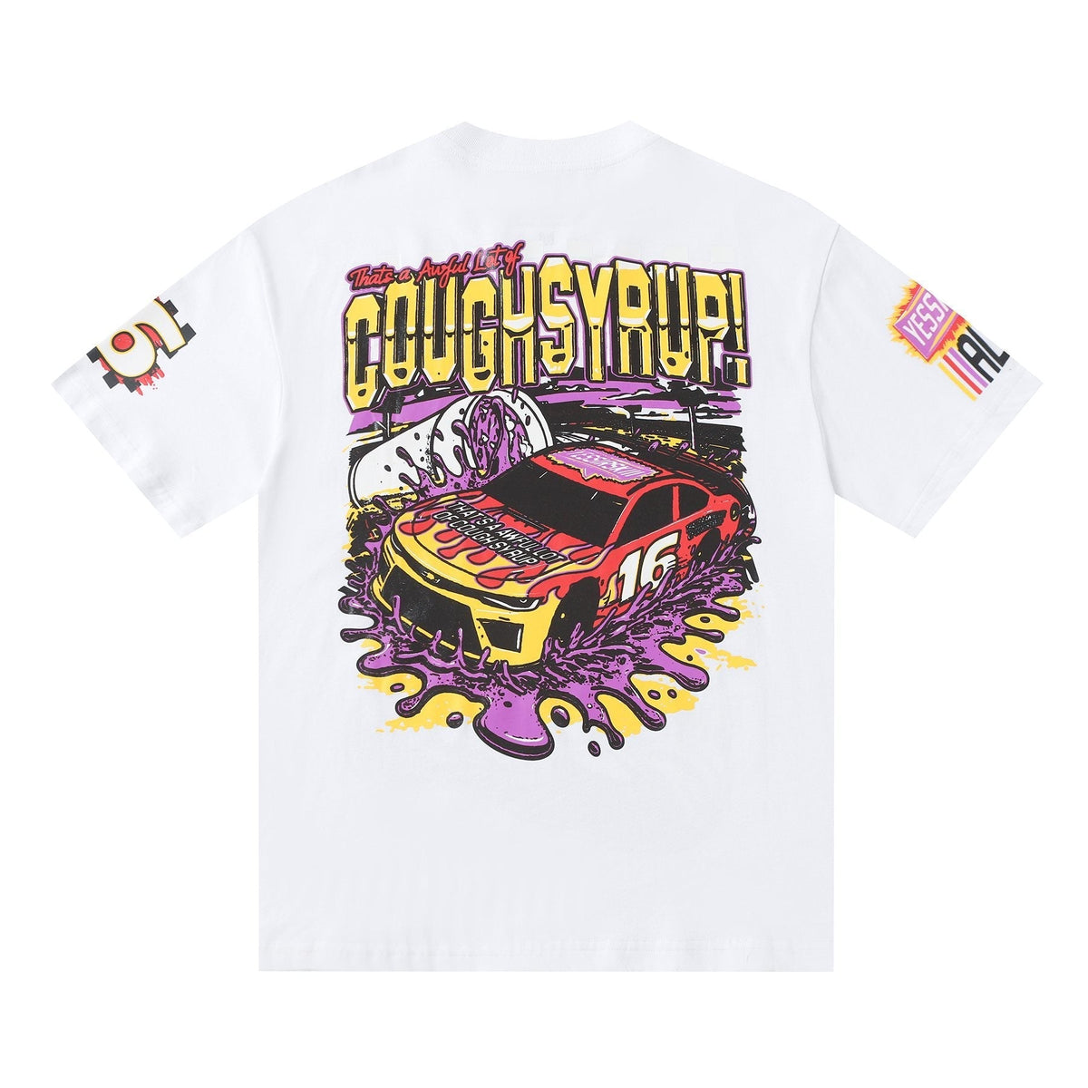 THAT'S A AWFUL LOT OF COUGH SYRUP Racing Graphic Short-Sleeve T-Shirt ¡ª back