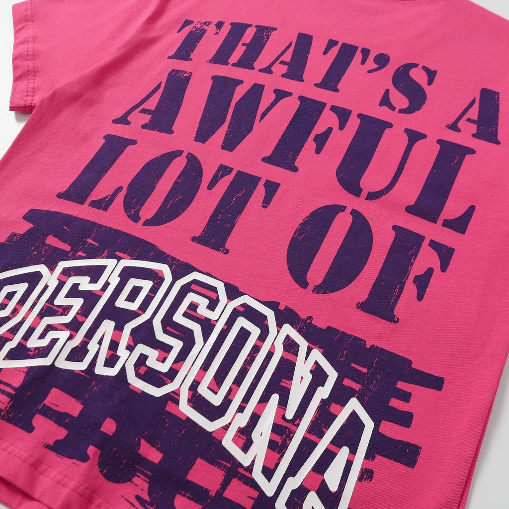 THAT'S A AWFUL LOT OF COUGH SYRUP Pink Front & Back Graphic T-Shirt ¡ª detail