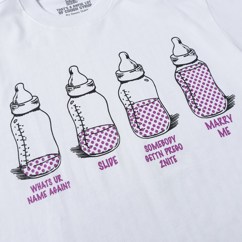 THAT'S A AWFUL LOT OF COUGH SYRUP Bottle Graphic Short-Sleeve T-Shirt ¡ª detail