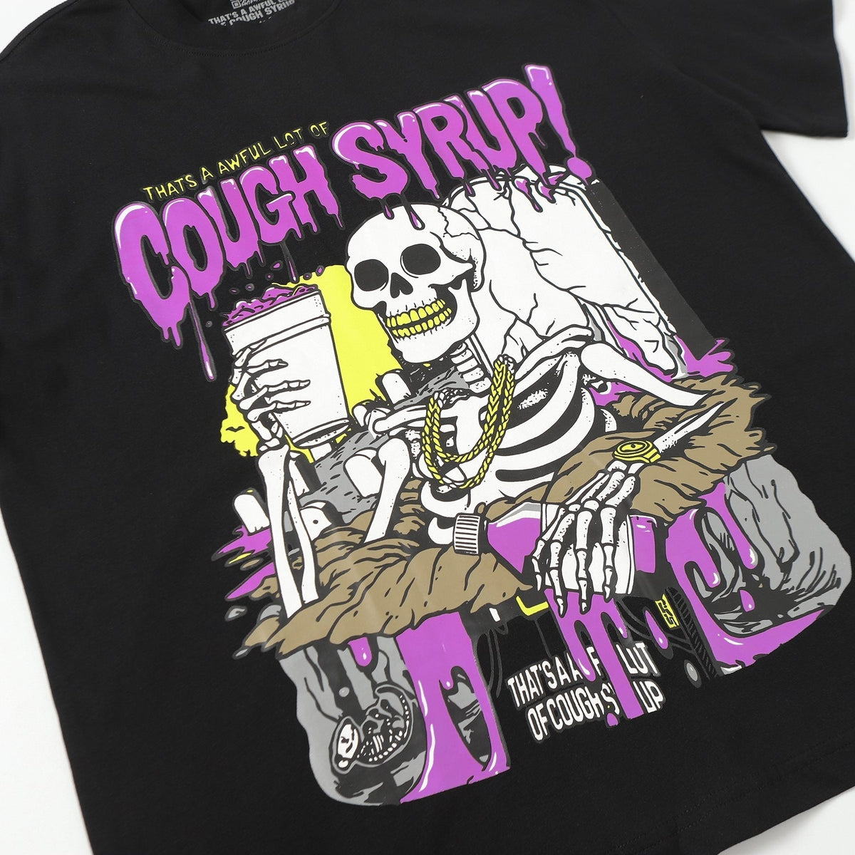 THAT'S A AWFUL LOT OF COUGH SYRUP Skeleton Graphic T-Shirt ¡ª detail