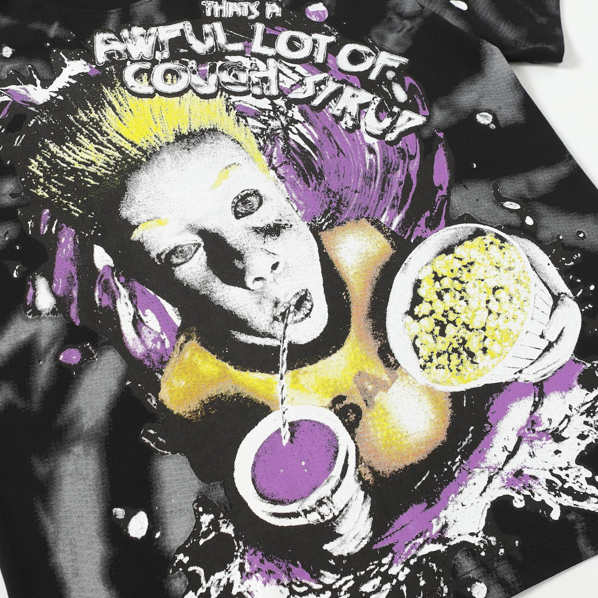 THAT'S A AWFUL LOT OF COUGH SYRUP Black Front & Back Graphic T-Shirt ¡ª detail