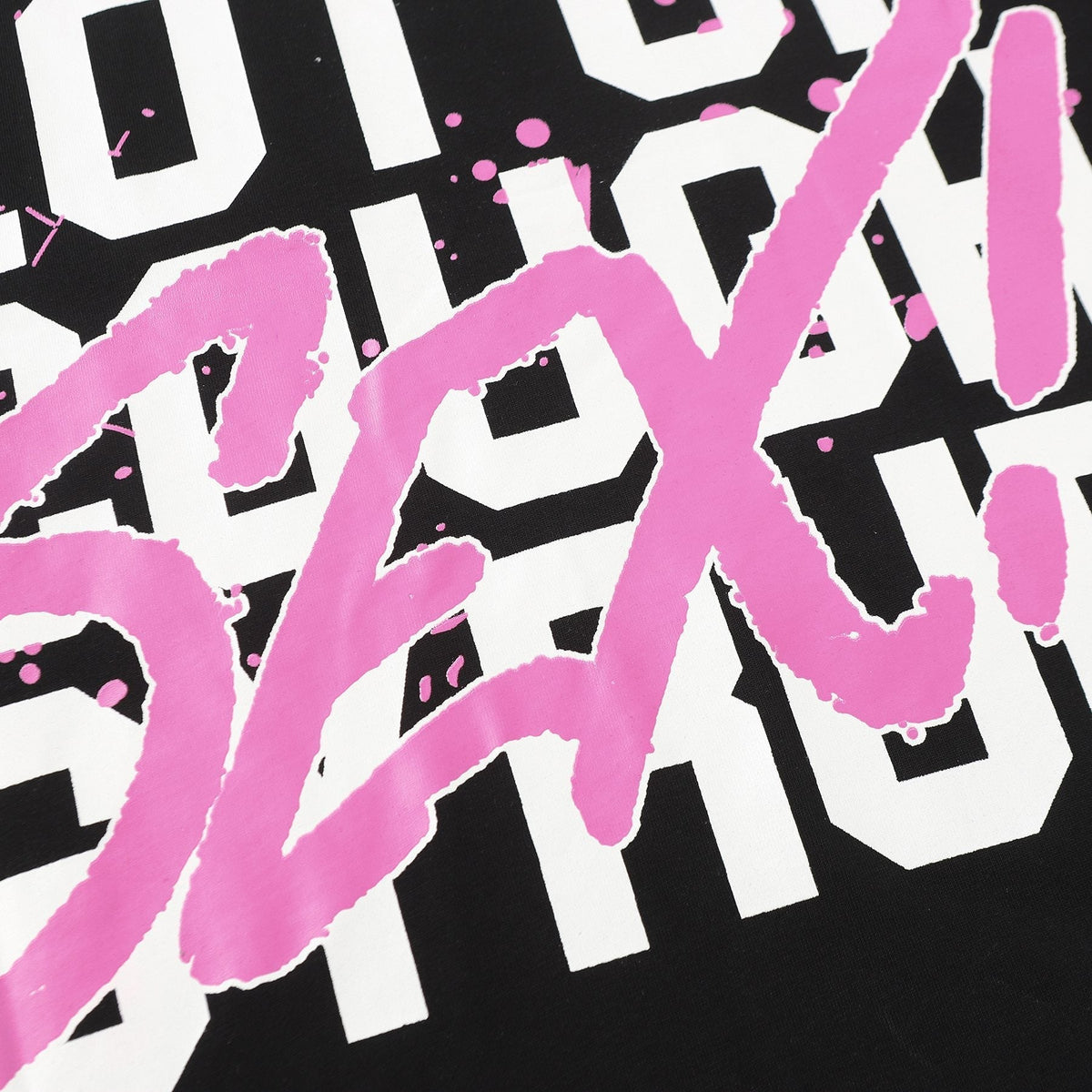 THAT'S A AWFUL LOT OF COUGH SYRUP White & Pink Graphic Short-Sleeve T-Shirt ¡ª detail