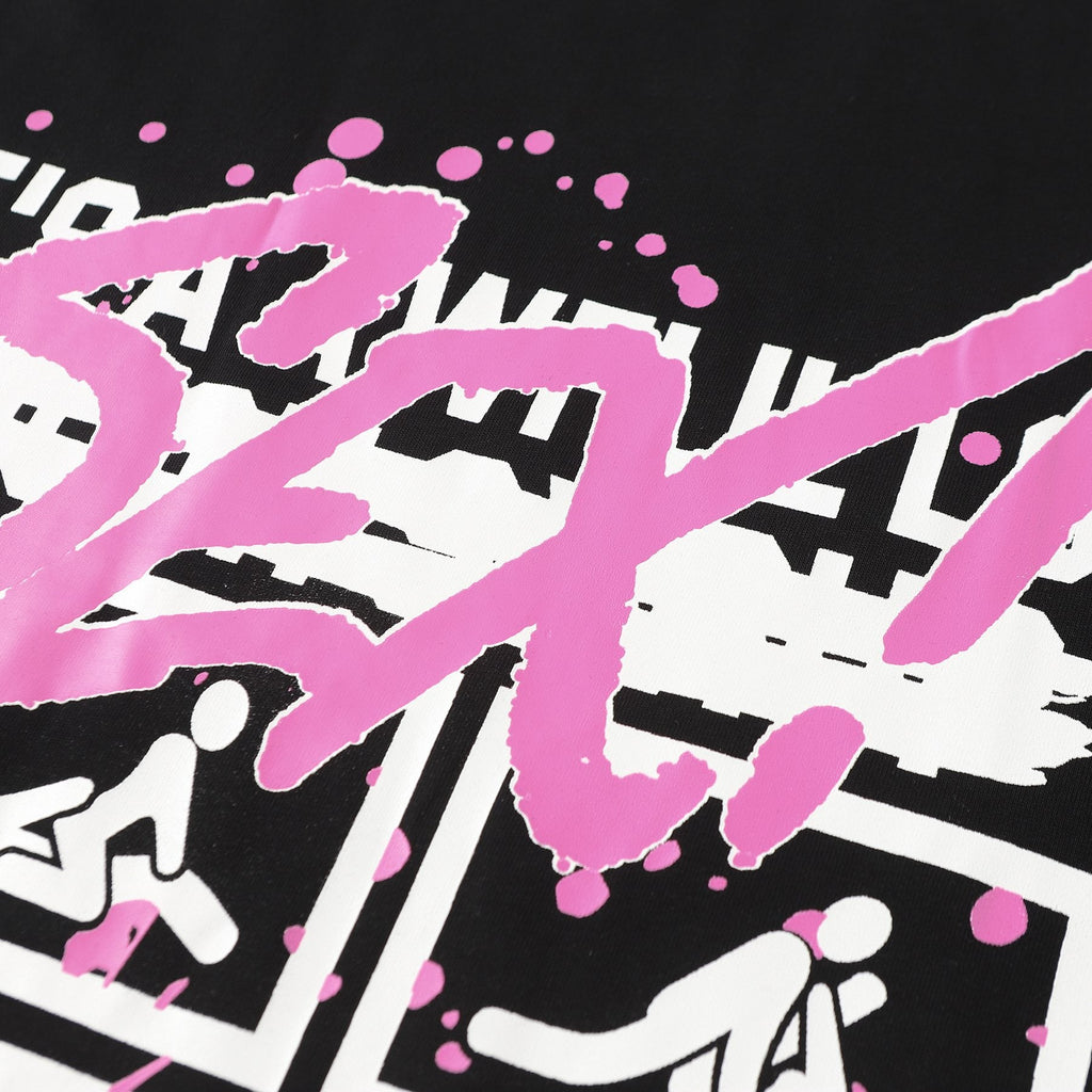 THAT'S A AWFUL LOT OF COUGH SYRUP White & Pink Graphic Short-Sleeve T-Shirt ¡ª detail