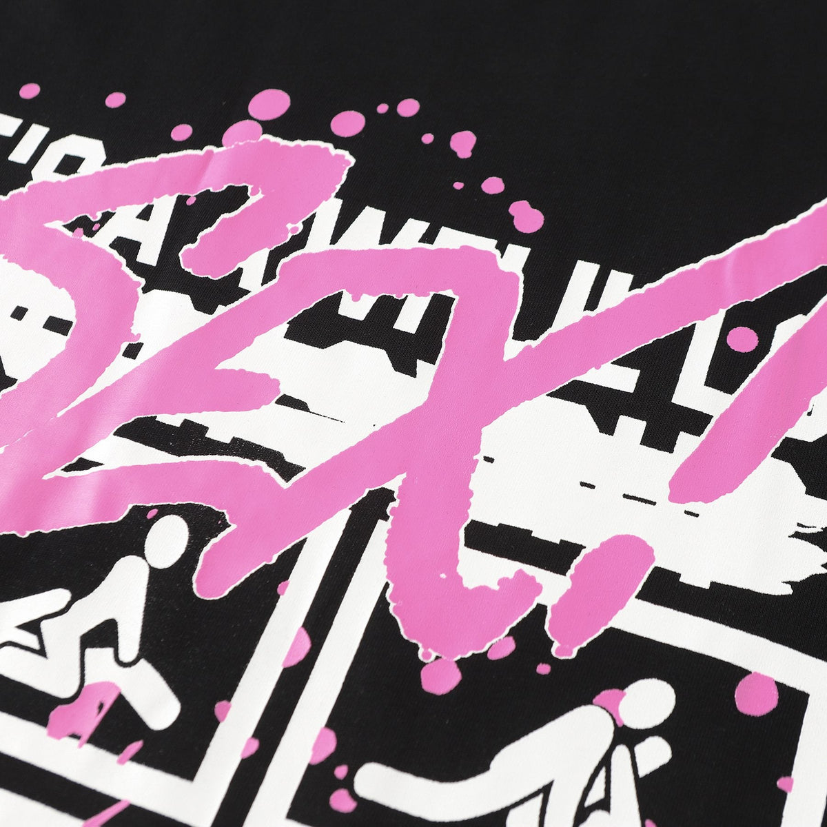 THAT'S A AWFUL LOT OF COUGH SYRUP White & Pink Graphic Short-Sleeve T-Shirt ¡ª detail