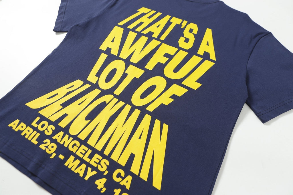 THAT'S A AWFUL LOT OF COUGH SYRUP Navy Graphic Short-Sleeve T-Shirt ¡ª detail