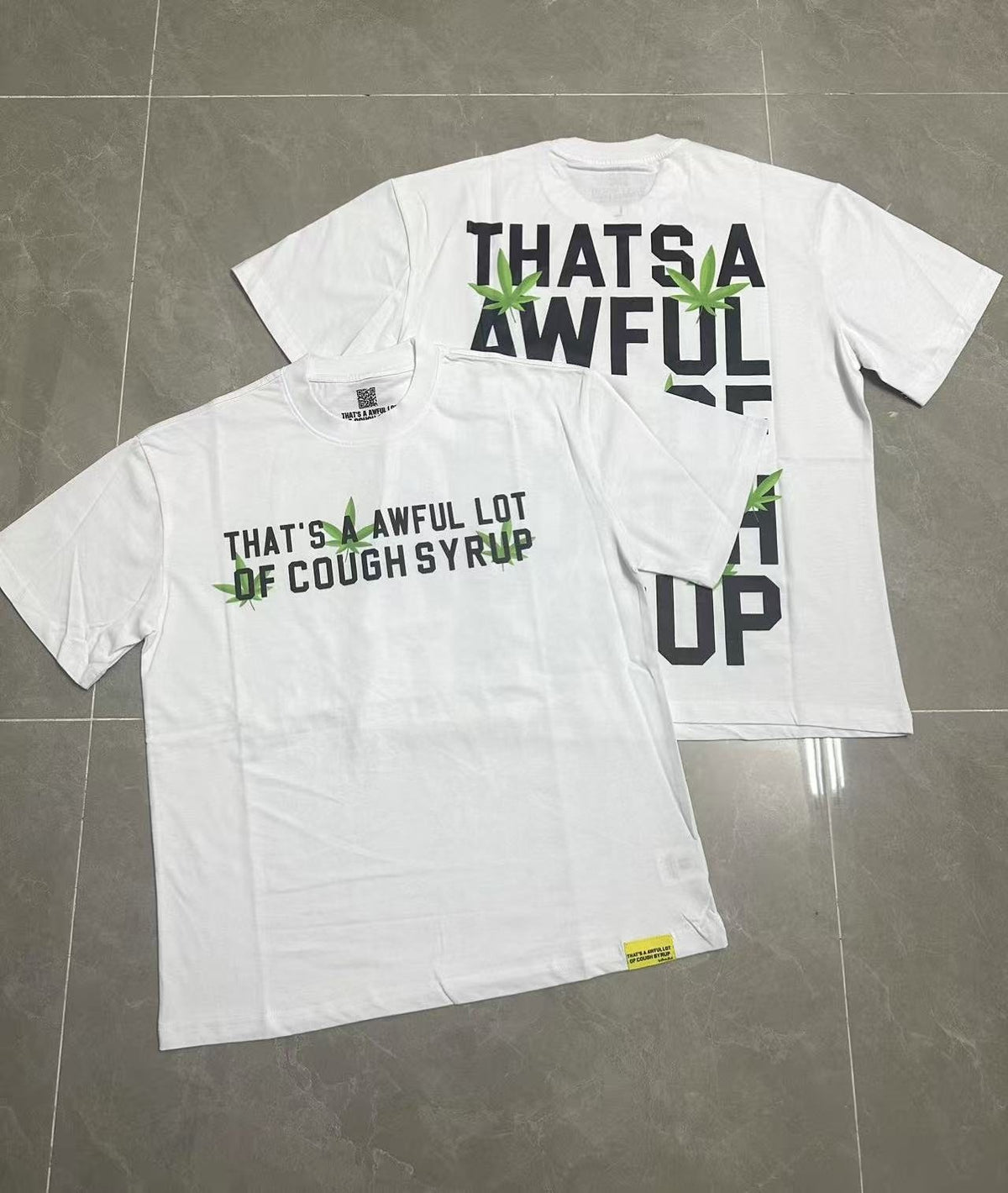 THAT'S A AWFUL LOT OF COUGH SYRUP Leaf Graphic Short-Sleeve T-Shirt ¡ª context