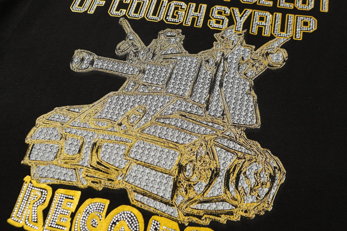 THAT'S A AWFUL LOT OF COUGH SYRUP Rhinestone Graphic Short-Sleeve T-Shirt ¡ª detail