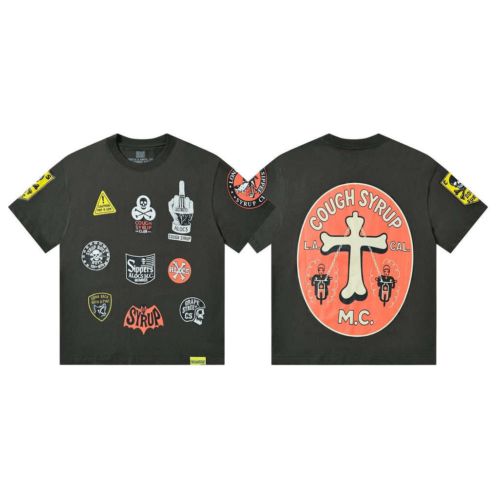 THAT'S A AWFUL LOT OF COUGH SYRUP Patch Graphic Short-Sleeve T-Shirt ¡ª hero