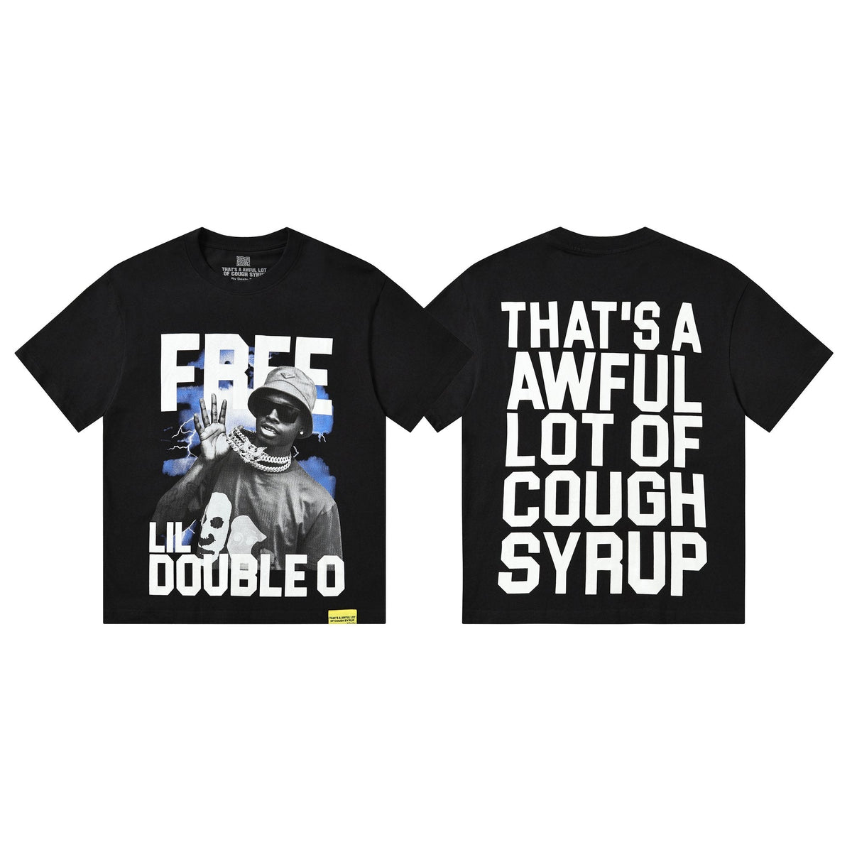 THAT'S A AWFUL LOT OF COUGH SYRUP White & Blue Graphic T-Shirt ¡ª hero