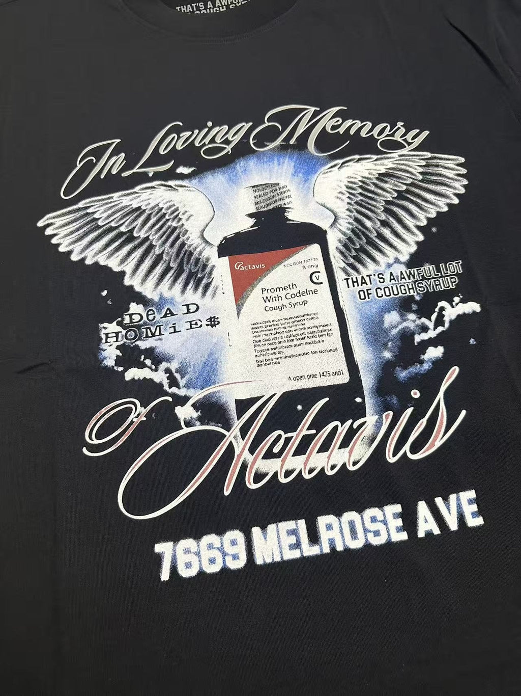 THAT'S A AWFUL LOT OF COUGH SYRUP Front & Back Graphic T-Shirt ¡ª detail