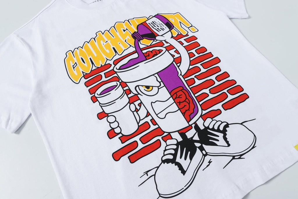 THAT'S A AWFUL LOT OF COUGH SYRUP White Graphic T-Shirt ¡ª detail