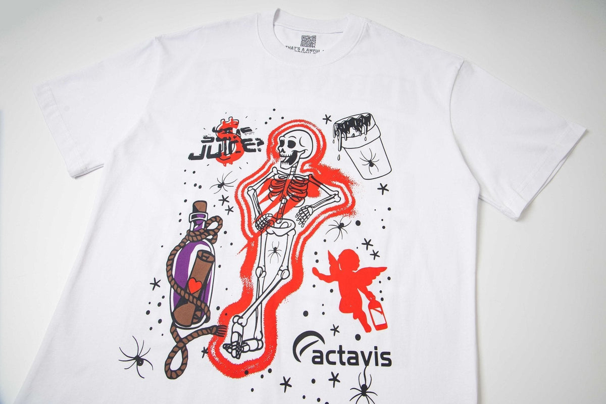 THAT'S A AWFUL LOT OF COUGH SYRUP Skeleton Graphic T-Shirt ¡ª detail