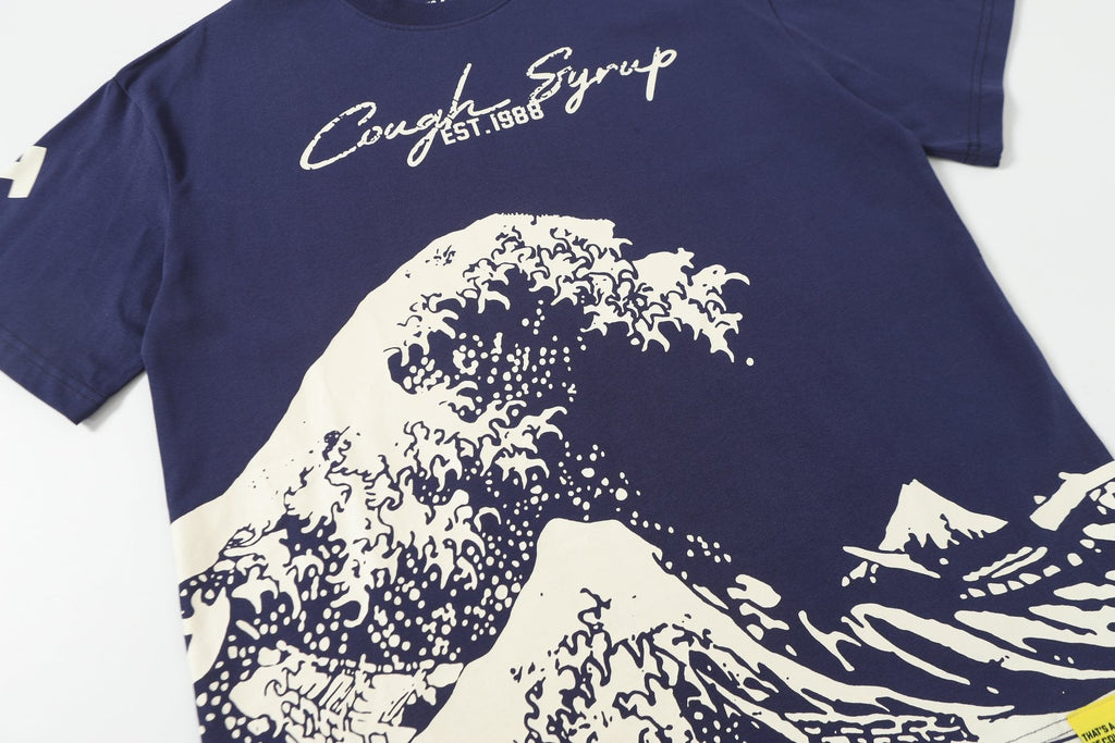 THAT'S A AWFUL LOT OF COUGH SYRUP Wave Graphic Short-Sleeve T-Shirt ¡ª detail