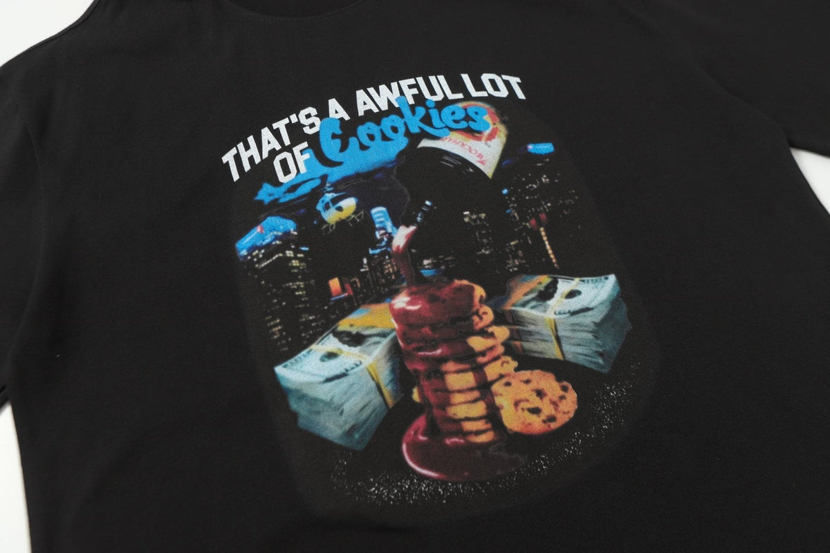 THAT'S A AWFUL LOT OF COUGH SYRUP Cookies & Cash Graphic T-Shirt ¡ª detail