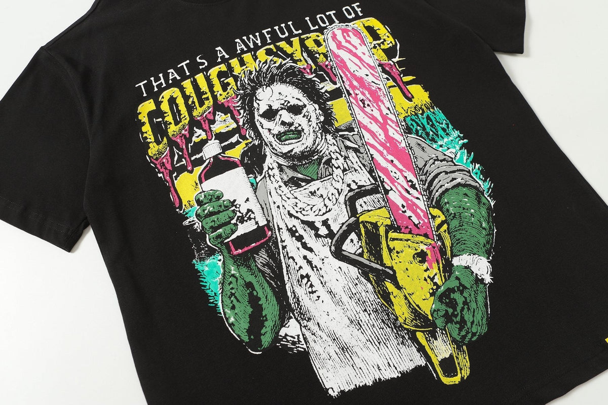 THAT'S A AWFUL LOT OF COUGH SYRUP Distressed Graphic T-Shirt ¡ª detail