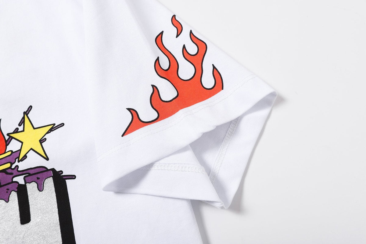 THAT'S A AWFUL LOT OF COUGH SYRUP Flame Graphic Short-Sleeve T-Shirt ¡ª detail