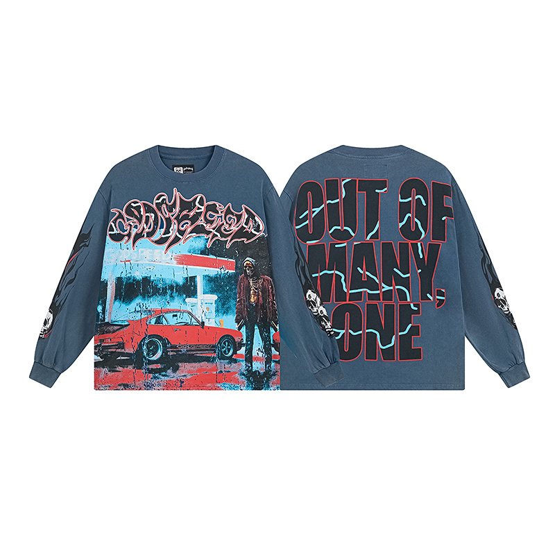 Godspeed Out of Many One Washed Long-Sleeve T-Shirt ¡ª front